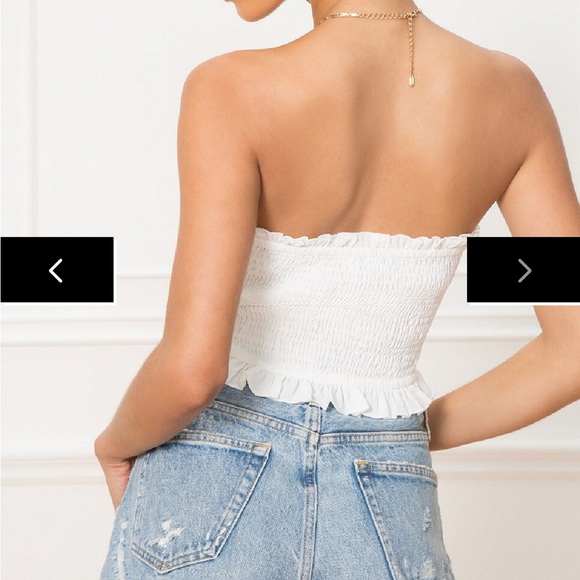 White Superdown Revolve Girly ruffle corset top size small. Laney Bustier top - Picture 2 of 7